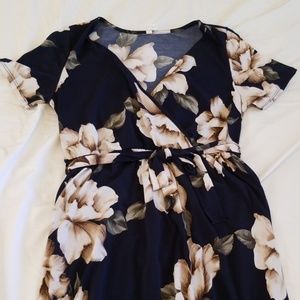 Floral & navy dress